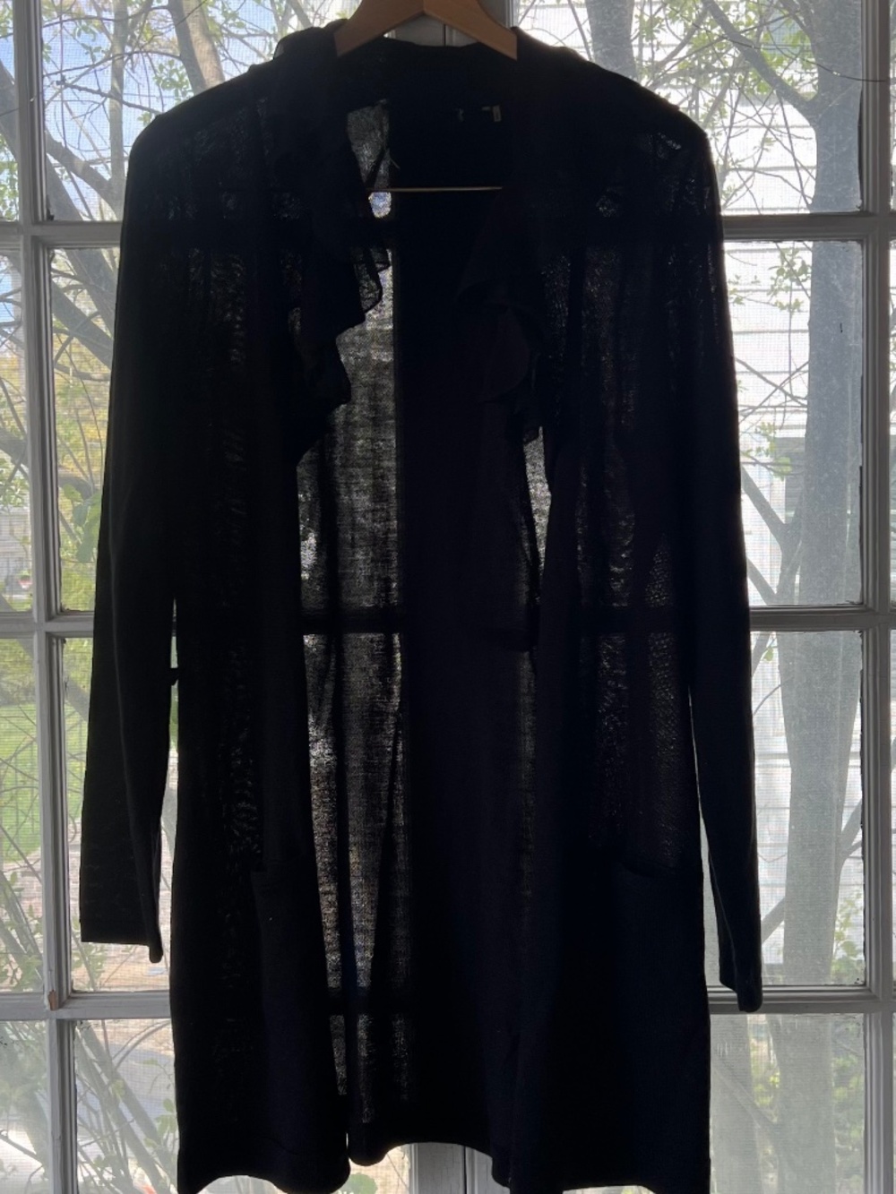 Tahari Open Ruffle Cardigan